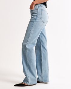 Step into the nostalgia of the 90s with Abercrombie & Fitch's Women's High Rise Relaxed Jeans, perfectly tailored to bring both style and comfort to your wardrobe. 

- Size: 34 LONG
- Color: Medium Wash
- Material: Body - Cotton, Elastane; Pocket Lining - Blend
- Gender: Female
- Fit: High rise (10.5”), fitted at waist and hips, relaxed full-length leg
- Features: Clean hem, vintage stretch fabric for added comfort

These jeans are designed to flatter your silhouette while offering the ease and High Rise 90s Relaxed Jean, Low Rise Baggy Jeans, Early 2000s Fashion, Women's Bottoms, Denim Crafts, Relaxed Jeans, Denim Collection, Loose Jeans, Denim Cotton