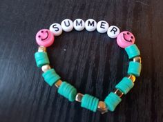 Here comes summer! With these fun colors, you can make summer even better when wearing this bracelet. Summer Beach Beaded Bracelets, Trendy Summer Festival Beaded Bracelets, Trendy Beaded Bracelets For Summer Festivals, Casual Beaded Bracelets For Summer Beach, Trendy Beach Letter Beads Bracelet, Summer Beaded Bracelets For Beach, Turquoise Beaded Friendship Bracelets For Summer, Summer Beach Bracelets With Letter Beads, Casual Turquoise Beaded Bracelet With Letter Beads