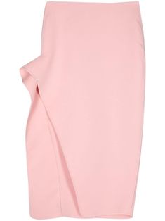 light pink high-waisted draped detailing rear zip fastening below-knee length asymmetric hem Wardrobe Edit, Iconic Bags, Exclusive Fashion, Ballet Flat Shoes, Ski Wear, Lady Dior, Cosplay Ideas, Asymmetric Hem, Top Shoes