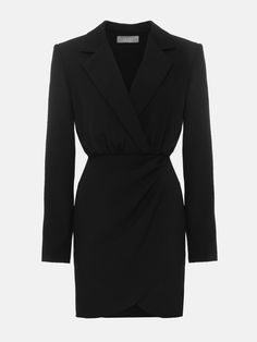 Sleek V-neck Mini Dress For Date Night, Chic Long Sleeve V-neck Evening Dress, Elegant V-neck Blazer For Semi-formal Occasions, Elegant V-neck Semi-formal Blazer, Long Sleeve V-neck Dress For Date Night In Fall, Elegant Long Sleeve V-neck Dress For Night Out, Elegant Fitted V-neck Outerwear, Chic V-neck Outerwear For Night Out, Sleek Long Sleeve Blazer Dress For Semi-formal Occasions