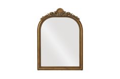 an ornate gold framed mirror on a white background