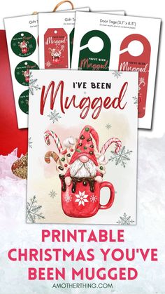 three christmas cards with the words i've been mugged on them and an image of