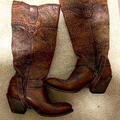 Brand New Vintage Chunky Boots, Vintage Frye Boots, Swaggy Shoes, Patterned Boots, Vintage Cowgirl Boots, Shifting Closet, Mudd Shoes, Style Roots, Cowboy Boots Square Toe