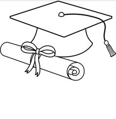 a graduation cap and diploma scroll