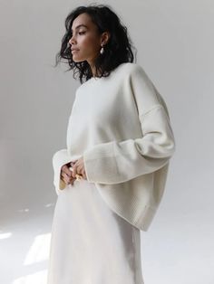 Cashmere boatneck sweater (buy 2 free shipping) Long Sleeve Cashmere Sweater With Soft Texture, Oversized Elegant Cashmere Sweater, Oversized Chic Cashmere Top, White Relaxed Fit Cashmere Sweater, Relaxed Fit Cashmere Sweater For Layering, Oversized Fine Knit Turtleneck Sweater, White Cashmere Everyday Sweater, Oversized Turtleneck Fine Knit Sweater, Oversized Turtleneck Sweater For Everyday