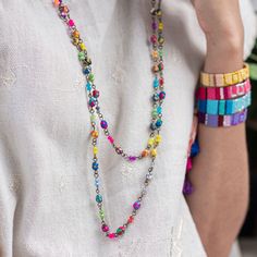 These necklaces were handmade with LOVE in Guerrero and Puebla, Mexico by women artisans from the co-op Flor de Mexico, led by Araceli Flores. The motto behind Flor de Mexico is ‘History Made by Women’—LOVE! The majority of the palm used in these bracelets is collected from communities nestled in the mountains near Atlixtac, Zapotitlan Tablas, Ahuacoutzingo and Copanatoyac. The beads are handcrafted and dyed over 3-5 days in Guerrero and then passed off to the artisans in Puebla who use a needle Belt Jewelry, Clutch Pouch, Bracelets And Necklaces, Women Artisans, The Palm, In The Mountains, Bracelet Necklace, Bag Straps, Handmade With Love