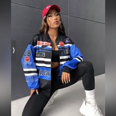 Size Xs Racing Jacket Multi-Color Zip Up Some Snags In Different Areas. Race Car Outfits For Women, Nascar Outfit For Women, Archery Clothes, Jacket Diy Ideas, Race Car Jacket Outfit, Race Car Outfit, Nascar Outfit, Racing Jacket Outfit, Sonic Cosplay