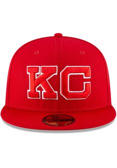 This Kansas City Monarchs Red Fitted Hat features a front embroidered Negro Leagues team logo as worn on field by the team. You'll be ready to show your Monarchs pride with this Cap! Go Monarchs! New Era MLB On-Field 59FIFTY, Official team logo in raised embroidery on the front, Official MLB Logo in raised embroidery on the back, Authentic On-Field cap worn everyday by MLB Players and Coaches, Fitted sizing, Polyester material, Fit: True to Size, Polyester, Wipe clean with cloth or cleaning kit, Collegiate Snapback Fitted Hat With Embroidered Logo, Curved Brim Snapback Hat With Embroidered Logo For College, Curved Bill Fitted Hat With Embroidered Logo For Fans, Collegiate Trucker Hat With Embroidered Logo And Flat Brim, College Fitted Hat With Embroidered Logo And Curved Brim, Curved Brim College Fitted Hat With Embroidered Logo, Curved Brim Fitted Hat With Embroidered Logo For College, Red Hat With Embroidered Logo For Game Day, Collegiate Fitted Hat With Embroidered Logo And Flat Brim