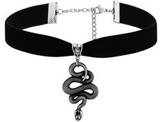 PRICES MAY VARY. GOTHIC SNAKE CHOKER NECKLACE: The Snake Choker Design Is Nice And Unique, Goes Well With Any Other Accessories, Show Your Personality Every Moment MATERIALS: Meticulously crafted from high-quality stainless steel and soft velvet SIZE & LENGTH: The Snake Pendant measures 0.98 inches in width x 1.6 inches in length. The chain is 12.6 inches, extender chain: 3 inches PERFECT GOTH JEWELRY GIFT: Perfect Gifts on birthday, party, Halloween,New Year, Valentine's Day, Mother's Day, Than Soft Goth Jewelry, Alternative Style Halloween Jewelry As A Gift, Alternative Necklaces For Halloween Gifts, Alternative Halloween Gift Necklaces, Alternative Halloween Choker Jewelry, Black Fantasy Jewelry For Costume, Black Fantasy Costume Jewelry, Fantasy Black Costume Jewelry, Adjustable Black Fantasy Choker