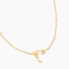 Elegant Adjustable Gold Chain Charm Necklace, Classic Gold Initial Necklace With Delicate Chain, Gold Classic Initial Necklace With Delicate Chain, Elegant Gold Initial Necklace With Adjustable Chain, Elegant Gold Initial Necklace With Delicate Chain, Classic Gold Name Necklace With Delicate Chain, Gold Chain Necklace With Initial Pendant And Cable Chain, Elegant Gold Plated Toggle Necklace With Adjustable Chain, Elegant Gold-plated Toggle Necklace With Adjustable Chain