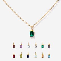 Each month boasts its signature gemstone, carrying its own symbolism and energies. We love to wear our birthstones stacked, and gift these meaningful pieces to friends and family. Authentic natural gemstones Materials: 14k solid gold on both charm and chain. Pendant size: 6mm x 4mm with 18" chain. Hypoallergenic, nickel, and lead-free; Tarnish resistant. Ideas to choose your Birthstone Necklace: Your birth month A month that has special meaning to you (e.g. your significant other's birth month o Gold Birthstone Necklace, Birthstone Charm Necklace, Ear Cuff Earings, November Birthstone, Birthstone Earring, Charm Rings, July Birthstone, September Birthstone, Birthstone Charms