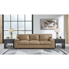 a living room scene with focus on the couch