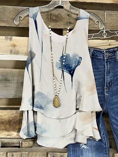 Women's Tank Top Graphic Abstract Casual White Blue Beige Print Sleeveless Basic Round Neck Regular Fit 2024 - $20.99 Tank Top Graphic, Side Split Maxi Dress, Graphic Abstract, Abstract Graphic, Split Maxi Dress, Style Basic, Vestido Casual, Women Shirts Blouse, Side Split