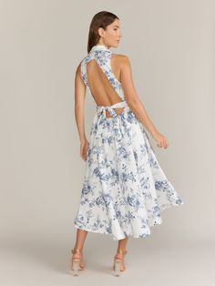 Aakaa Sleeveless Tie-Back Midi Dress - Brands We Love | NY&Co Wedding Looks, Tie Backs, Chic Dress, Dress Brands, Fashion Items, Spring Summer Fashion, Fashion Prints, Effortless Style, Open Back