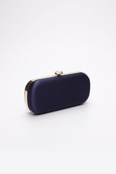 The Navy Bella Clutch is a custom designer clutch, and a timeless choice for an elegant wedding handbag. We’ve found your something blue… Your bridal purse. The Navy Bella Clutch is the perfect option for an evening wedding, as the duchess satin feels luxurious and sensible, without sacrificing style. Perhaps you’re celebrating on the New England coast at a chic hotel or private estate, complete your look with a stylish and elevated custom purse that you’ll love for years to come. The Bella Clut Luxury Satin Bags For Formal Occasions, Luxury Satin Evening Bag For Events, Chic Evening Clutch Rectangular, Chic Rectangular Clutch For Evening, Chic Rectangular Evening Clutch, Elegant Rectangular Satin Evening Bag, Elegant Satin Rectangular Evening Bag, Classic Clutch Evening Bag For Wedding, Luxury Silk Bags For Formal Occasions