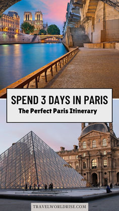 the eiffel tower in paris with text overlay reading spend 3 days in paris