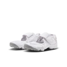 Nike Air Rift BP 322359-111 White Functional Slip-resistant Running Shoes, White Non-slip Sneakers For Light Sports, White Scratch-resistant Sneakers For Training, Nike Scratch-resistant Running Shoes For Sports, White Scratch-resistant Sneakers For Light Sports, White Scratch-resistant Running Shoes For Light Sports, White Running Shoes With Perforations For Training, Functional Non-slip White Running Shoes, Sporty White Slip-resistant Running Shoes