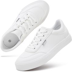 PRICES MAY VARY. Elevate your street style with these Women's WhiteTennis Shoes from hash bubbie. The classic white design makes them versatile for any outfit, while the slip-on style and lace-up detail add convenience and a touch of sophistication. Whether you're pairing them with jeans, a skirt, or shorts, these white sneakers for women are the great go-to choice for a casual yet stylish look. The versatile and comfortable design caters to everyday wear, showcasing a different style with every White Tennis Shoes Women, White Shoes For Women, Leather Tennis Shoes, High Tops Women, Nike Shoes Girls, White Leather Shoes, White Tennis Shoes, Thrift Inspo, White Sneakers Women