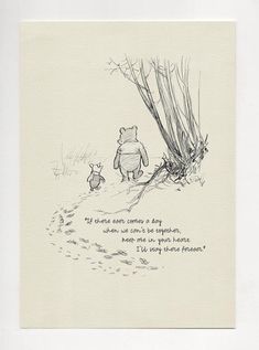 a winnie the pooh quote on a white frame