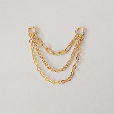 This dangle chain charm is a dainty chain for earrings. The chain comes with 2 hoops. The earring chain is solid sterling silver 925 that is gold plated. This dainty, modern, minimalist-style chain can be worn daily as well as on special occasions. Hoops - Gold plated surgical stainless steel Chain Charm - gold plated sterling silver 925 Gold Dangle Cartilage Earrings With Adjustable Chain, Gold Dainty Cartilage Earrings With Delicate Chain, Dainty Gold Cartilage Earrings With Delicate Chain, Dainty Cartilage Dangle Earrings With Adjustable Chain, Dainty Cartilage Earrings With Adjustable Chain Dangle, Gold Dangle Chain Cartilage Earrings, Gold Chain Cartilage Earrings As A Gift, Gold Cartilage Earrings With Chain As Gift, Metal Dangle Cartilage Earrings With Chain