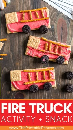 an easy no bake fire truck snack for kids