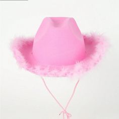 Pack Of 8 Pink Cowgirl Hats New Without Tags Perfect For Bachelorette Party! Pink Summer Costume Hats And Headpieces, Fun Pink Costume Hats And Headpieces For Summer, Fun Pink Hats For Country Events, Fun Pink Hat For Country Events, Cute Pink Party Hat, Pink Fun Costume Hats For Spring, Trendy Pink Party Hat, Playful Summer Party Hat, Pink Felt Hat With Curved Brim For Party