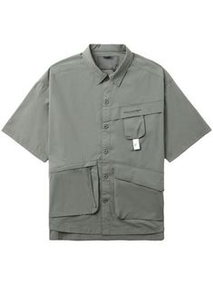 khaki cotton blend classic collar front button fastening short sleeves multiple cargo pockets Men Stylish Dress, Size Clothing, Fashion Branding, Colorful Shirts, Cotton Blend, Short Sleeves, T Shirt