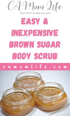 This Easy & inexpensice Brown Sugar Scrub is made with ingredients commonly found in your pantry. This scrub makes a great gift for Valentine's Day, Christmas, birthday or a just because gift. After using this body scrub your skin with be soft and smooth. #brownsugarbodyscrub #DIYbodyscrub #sugarbodyscrub #easybodyscrub #giftideas #exfoliate #softskin Sugar Body Scrub Recipe, Brown Sugar Body Scrub, Homemade Sugar Scrub, Make Brown Sugar, Make Brown, Diy Sugar Scrub, Exfoliating Lip Scrub