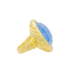 This round ring features a textured setting and is crafted with 24k gold plating. It measures 1 inch and pairs beautifully with the Aral earrings, Bay necklace, and Caspian bracelet. Gold Ring With Large Stone, Gold Jewelry With Large Round Stone, Formal Gold Jewelry With Large Stone, Round Rings, Pearl Size, Gold Plating, Mother Of Pearl, 1 Inch, Gold Plate