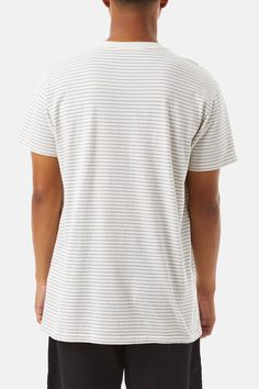 Our enzyme-washed, 100% cotton Finley knit is an ultra-soft, vintage-inspired knit tee, offering a classic look for endless style and comfort . 100% Cotton Yarn Dye Knit Pocket on left chest Horizontal stripes Model is 5'10, 170lbs and wears a size L | FINLEY POCKET TEE Shirt Men's Size X-Large in Xl Cotton by Katin