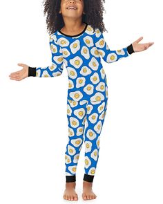 Bedhead PJs Zappos Print Lab: Sunny Side Up PJ Set (Toddler/Little Kids/Big Kids) | Zappos.com Long Sleeve Cartoon Print Onesie For Pajama Party, Cartoon Print Long Sleeve Onesie For Bedtime, Long Sleeve Onesie With Cartoon Print For Bedtime, Playful Cotton Onesie For Sleep, Playful Long Sleeve Onesie For Sleepovers, Long Sleeve Sleepwear With Graphic Print, Blue Cotton Onesie For Loungewear, Cotton Cartoon Print Onesie For Bedtime, Playful Cotton Onesie For Pajama Party