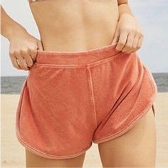 Free People Orange Terry Cloth Shorts Never Worn. Beachwear Bottoms For Spring Leisure, Summer Bottoms With Built-in Shorts For Leisure, Spring Beachwear Bottoms For Leisure, Warm Weather Bottoms With Built-in Shorts, Short Length Beachwear Bottoms For Leisure, Short Beachwear Bottoms For Leisure, Beachwear Bottoms For Leisure With Short Length, Beachwear Bottoms For Leisure, Short Length, Beachy Bottoms With Built-in Shorts For Warm Weather