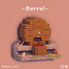 an animal made out of blocks with the words barrel on it's face and chest