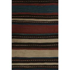 a striped rug with different colors and patterns