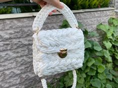 Handwoven White Shoulder Bag,  Crochet Bag, Knitted Bag, Yarn Designer Bags And Purse, Luxury Bag, Handcraft Bag, gifts, Bag Pattern, Festival Bag, Hand Woven Bag, gifts for her Handmade white bag is in stock. You can contact us for different colors and models. This wonderful yarn handmade bag is the perfect accessory for your outfit. Who doesn't love the color white? It's a very cute bag.Our designer bag is very useful. It is a shoulder bag for luxury bag lovers.The crochet bag is a great gift for loved one and will add a unique look to your style. To be the happy owner of this hand-woven bag, just add it to the cart! Lenght: 26 cm - 10.24 inç Height:  20 cm - 7.87 inç Witdh: 8 cm - 3.15 inç For any questions you have, please contact us. Condition is Excellent All our bags available at sh White Crochet Yarn Bag, Shoulder Bag Crochet, Purse Luxury, The Color White, Knitted Bag, White Shoulder Bag, Love Luxury, Festival Bag, Luxury Bag