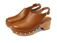 Andre Assous Skylar - Women's Clog Shoes : Caramel : Stylish and comfortable, the Andre Assous Skylar footwear are a must-have for all the fashionistas out there. Leather upper. Leather lining and insole. Buckle strap closure. Round toe. Studded detailing on the midsole. Slight block heel. Wood and rubber outsole. Made in Portugal. Measurements: Heel Height: 2 1 2 in Weight: 14 oz Platform Height: 1 in Product measurements were taken using size 9, width M. Please note that measurements may vary Clog Shoes, Clogs Shoes, Womens Clogs, Product Reviews, Ebay Finds, Block Heels, Clogs, Caramel, Heel Height