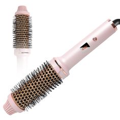 PRICES MAY VARY. Warm tips: This is the curling iron brush. Get the perfect curls with TANSHINE heated round brush! You can use it to curl, volumize your hair, or as a normal comb. Multi functional Curling Brush: Combines curling wand with comb, creating a fluffy and natural curl. You only need a hair stylist to curl and comb your hair, quickly creating a perfect styling experience. Different Temperature Settings: The hair curling iron is equipped with an LED display screen, which can display th Air Hair Curler, Blowout Hair Tools, Thermal Round Brush, Blowout Hair Brush, Thermal Hair Brush, Hair Drying Brush, Thermal Brush Blowout, Blowout Tools, Only Curls