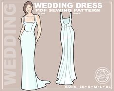 the wedding dress sewing pattern is shown