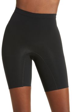 Feel supported in these shaping shorts made with seamless knitting that targets your core for a smooth look that's invisible under clothes. Lined gusset 55% nylon, 45% elastane Machine wash, tumble dry Imported Compressive Seamless High-cut Leg Shorts, Seamless Compression High-cut Leg Shorts, Compressive High-cut Leg Seamless Shorts, High-cut Leg Compression Seamless Shorts, Shaping Shapewear With Built-in Shorts In Elastane, Seamless Shaping Biker Shorts In Elastane, Sleek Nylon Compression Bottoms, Sleek Compression Nylon Bottoms, Sleek Compressive Elastane Shapewear