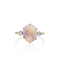 Magic Opal with Diamond Accents Ring – Milestones by Ashleigh Bergman Spiritual Yellow Gold Crystal Ring With Gemstone, Classic Oval Rings With Si Clarity, Mystical Yellow Gold Ring Jewelry, Elegant Multi-stone Healing Jewelry, Oval Diamond Rings Si Clarity, Oval Diamond Ring With Si Clarity, Mystical Yellow Gold Ring, Heirloom Style Opal Ring Gift, Celestial 14k Gold Opal Gemstone Ring