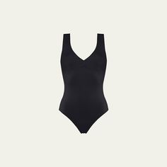 Eres "Hold Up" sophisticated one-piece swimsuit with underbust seam and shirring Plunge neckline Wide straps Low-cut back Moderate seat coverage Polyamide/spandex Machine wash Made in France Hold Ups, Wide Straps, Plunging Neckline, Low Cut, One Piece Swimsuit, Tops Designs, One Piece, Clothes For Women