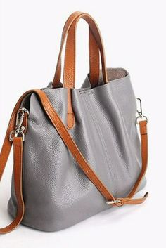 Genuine Leather Handbags Head Layer Cowhide Litchi Grain Women Handbag Trendy Gray Bags For Errands, Trendy Gray Double Handle Bag, Gray Shoulder Bag With Double Handle For Errands, Gray Double Handle Shoulder Bag For Errands, Gray Large Capacity Top Handle Shoulder Bag, Trendy Gray Tote Bag, Trendy Gray Leather Bag, Chic Gray Soft Leather Bag, Gray Handheld Bags