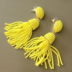 Sugarfix By Baublebar Yellow Polished Beaded Tassel Drop Earrings New Nwt New With Tags Excellent Condition - No Visible Flaws, Except Some Markings On The Paper Tag Great Gift Approx 2.5” Long Drop Gold Color Hardware Post Back Closure Cascading Tassels Crafted Entirely Of Seed Beads Questions? Leave A Comment Below! Other Listings: Boho, Western, Cowboy, Bohemian, Anthropologie, Free People, Johnny Was, Antique, Ancient, Zara, Gypsy, Breeze, Beachy, Indie, Airy, Rockabilly, Comfortable, Lightw Elegant Yellow Tassel Earrings For Summer, Yellow Dangling Beads Earrings For Summer, Trendy Yellow Beaded Dangle Earrings, Summer Yellow Dangling Beads Earrings, Yellow Summer Earrings With Dangling Beads, Trendy Yellow Beaded Earrings, Summer Yellow Earrings With Dangling Beads, Yellow Beaded Fringe Earrings With Round Beads, Yellow Fringe Dangle Jewelry