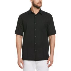 Short Sleeve L/C Tuck Panels Shirt Size: 2XL.  Color: Black.  Gender: male.  Age Group: adult. Black Short Sleeve Sleep T-shirt, Linen Shirt Men, Linen Shirt, Men Short Sleeve, Cotton Linen, Shirt Color, Mens Short, Button Down Shirt, Colorful Shirts