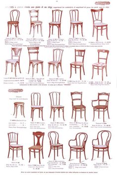 various types of chairs are shown in this diagram