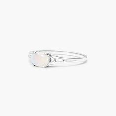 14K White Gold Oval Opal and Diamond Accent Birthstone Ring Symbol Of Hope, Jewelry Diamonds, Opal Ring, October Birth Stone, Ancient Times, Birthstone Ring, Opal Rings, Special Someone, A Symbol