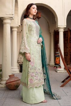 Mint Green Embroidered Pakistani Salwar Kameez with Sea Green Dupatta is an embroidered masterpiece that will give you a head-turning elegant look. Green Churidar With Intricate Embroidery For Transitional Season, Transitional Green Churidar With Intricate Embroidery, Traditional Formal Lawn Suit With Dupatta, Semi-stitched Pista Green Organza Dress, Floor-length Unstitched Suit With Intricate Embroidery For Eid, Pista Green Semi-stitched Organza Dress, Green Jamawar Dress With Intricate Embroidery, Unstitched Floor-length Salwar Kameez With Intricate Embroidery, Eid Floor-length Unstitched Suit With Intricate Embroidery