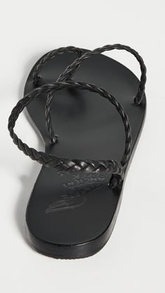 Ancient Greek Sandals Eleftheria Sandals | SHOPBOP | New To Sale Save Up To 70% Braided Leather Sandals, Black Strappy Sandals, Braided Sandals, Handmade Leather Shoes, Metallic Sandals, Brown Leather Sandals, Ancient Greek Sandals, Greek Sandals, Braided Strap