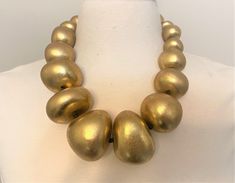 Monies Jewelry, Chunky Gold Necklaces, Chunky Bead Necklaces, Nugget Necklace, Chunky Beads, Gold Wood, Chunky Necklace, Choker Necklaces, Beads Necklace