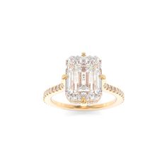 Emalyn Ring with Emerald Cut Center Stone | The True Gem Emerald Cut Moissanite, Ring Emerald, Beautiful Engagement Rings, Platinum Metal, Emerald Cut Diamonds, Champagne Gold, Video Footage, Gold Platinum, Solitaire Engagement